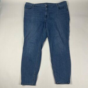 Old Navy High-Rise Super Skinny Womens Jeans Size 24 Long Blue Dark Wash Stretch